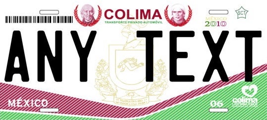 Custom Colima '10 cases/license plates